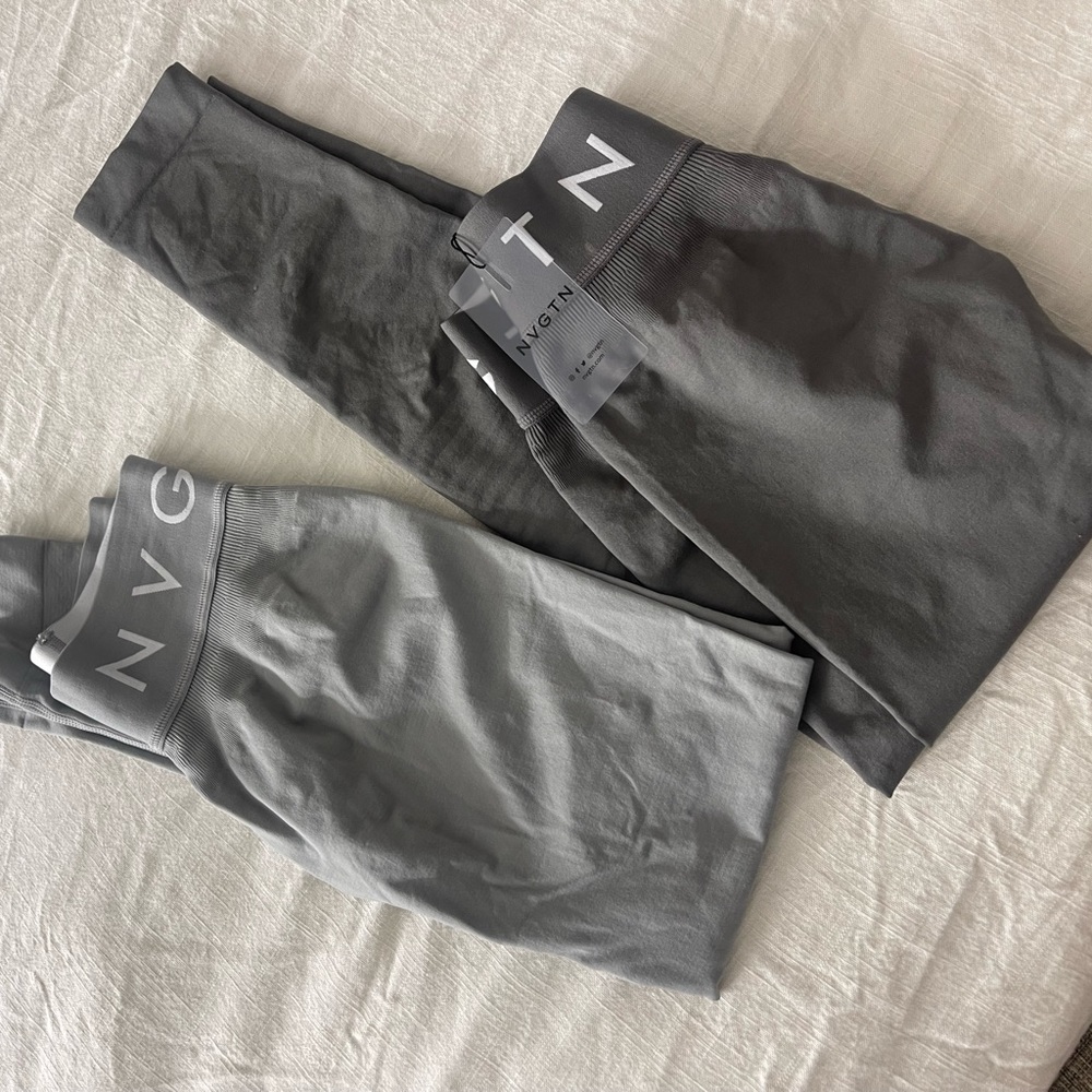 Nvgtn leggings one light grey one dark grey size small
